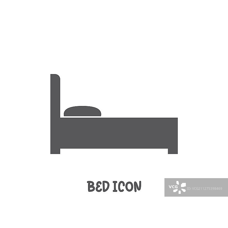 床的图标是简单的平面风格图片素材