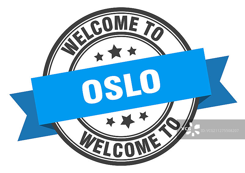 奥斯陆邮票欢迎来到奥斯陆蓝色标志图片素材