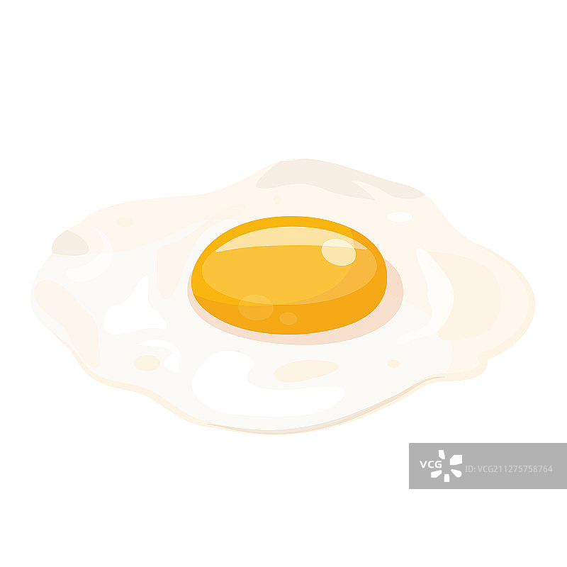 煎蛋孤立卡通色彩图片素材