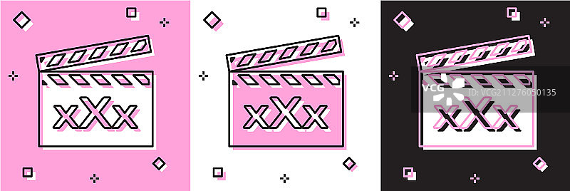 设置电影拍板与题词XXX图标图片素材