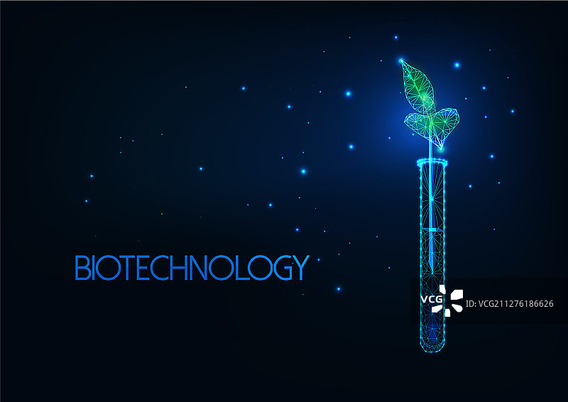 未来的生物技术概念与发光低图片素材