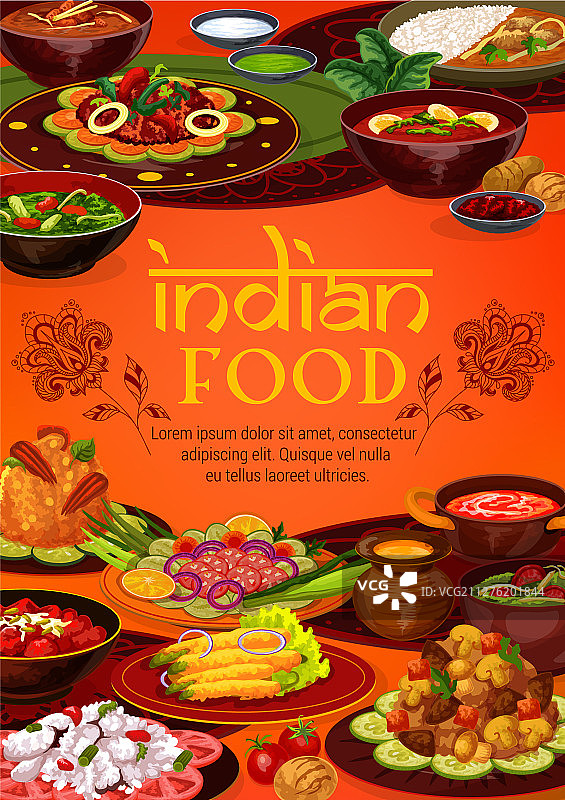 印度菜，正宗的印度传统食物图片素材