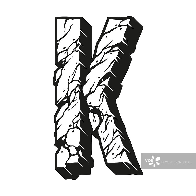复古单色沙漠风格字母k图片素材