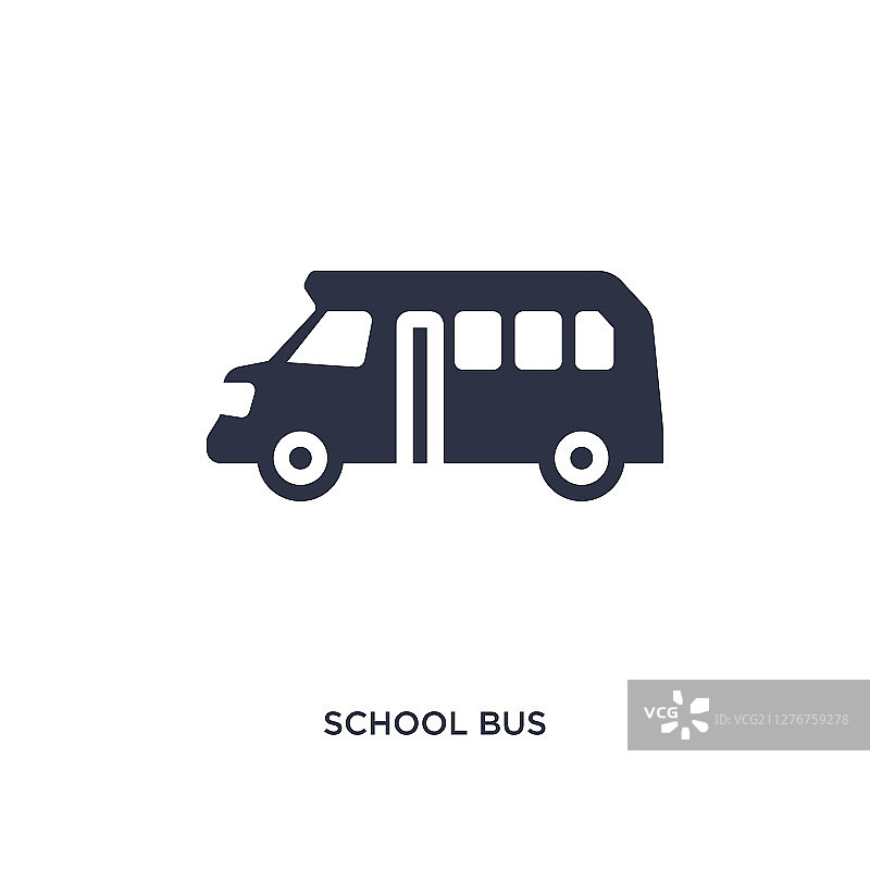 校车图标上的白色背景简单图片素材
