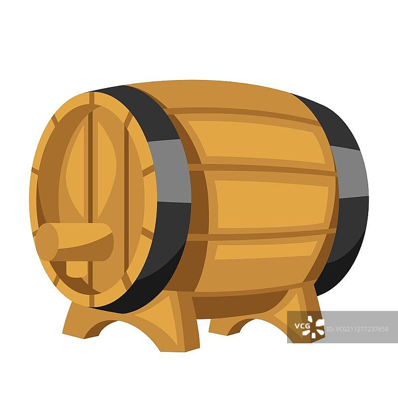 白色背景上的啤酒木桶。插图的啤酒节。白色背景上的啤酒木桶。图片素材