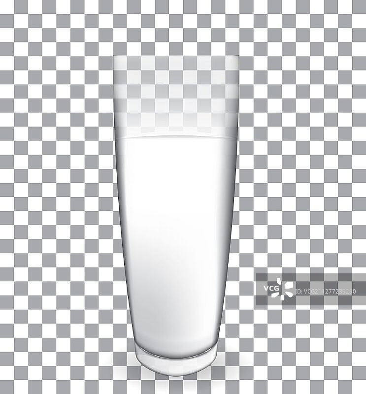摘要牛奶玻璃透明背景矢量插图。EPS10。摘要牛奶玻璃透明背景矢量插图图片素材