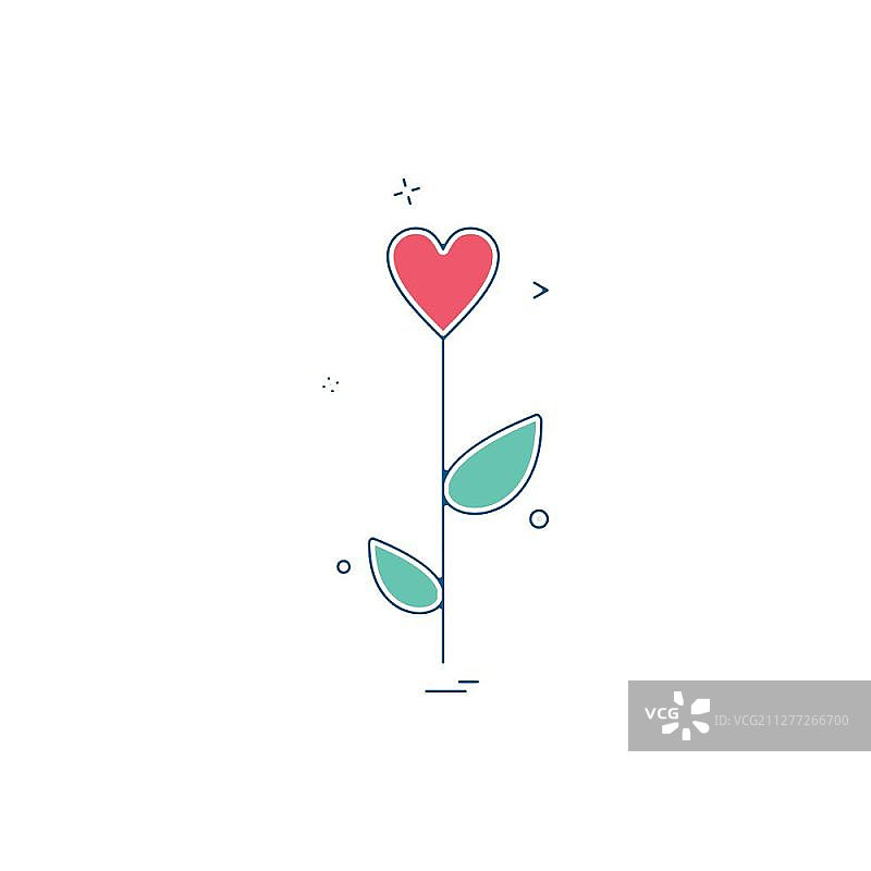 情人的心玫瑰花图标矢量设计图片素材
