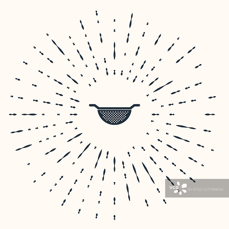 灰色厨房滤锅图标孤立的米色图片素材
