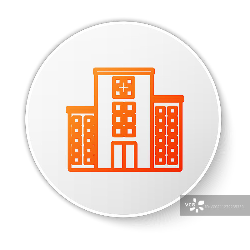 橙色线的医疗大楼与十字图片素材