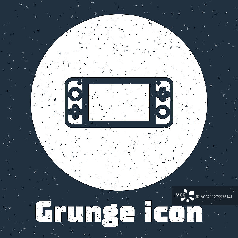Grunge线便携式视频游戏机图标图片素材
