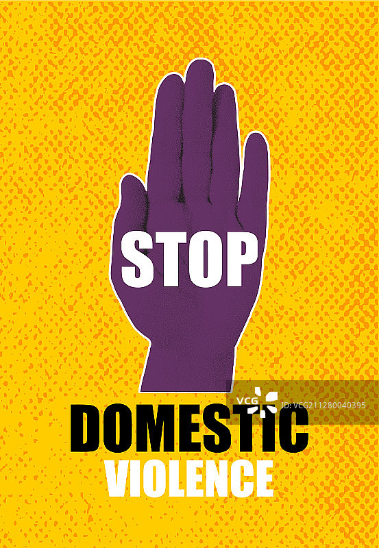 家庭暴力波普艺术黄色横幅图片素材
