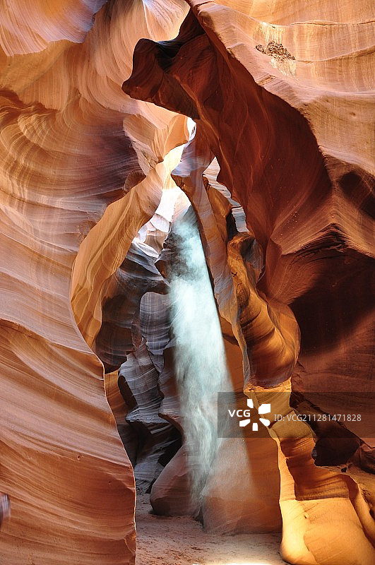 美国亚利桑那州佩吉羚羊峡谷的侵蚀砂岩地层图片素材