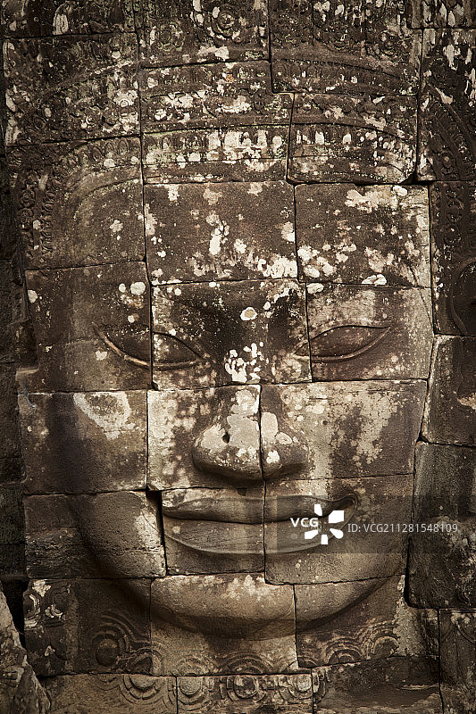 吴哥窟高棉的微笑四面佛正面肖像图片素材