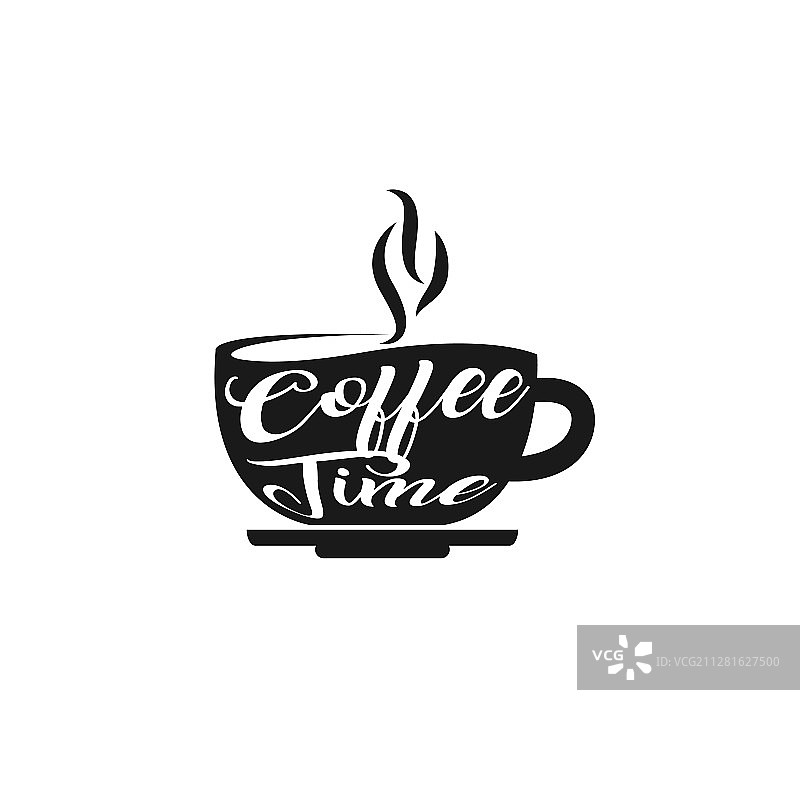 咖啡时间字母孤立上白图片素材