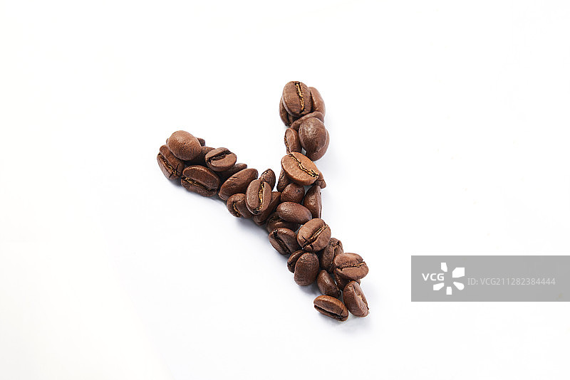 创意咖啡豆字母Y图片素材