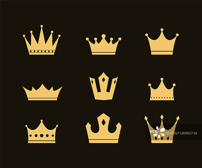 皇冠图标设置皇家豪华豪华的象征图片素材