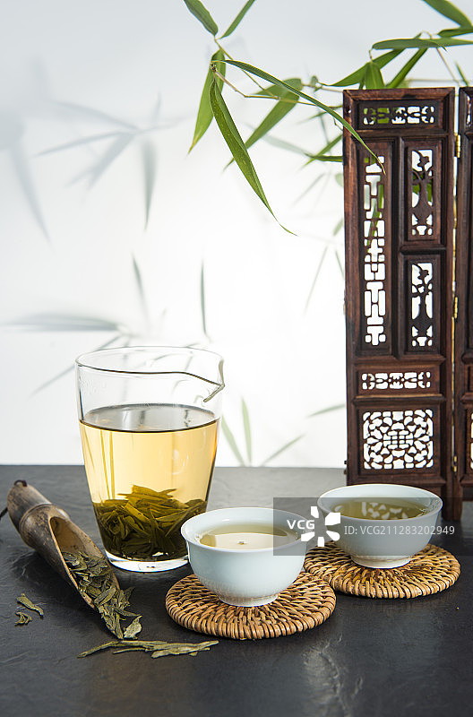 茶道茶文化喝茶龙井绿茶图片素材