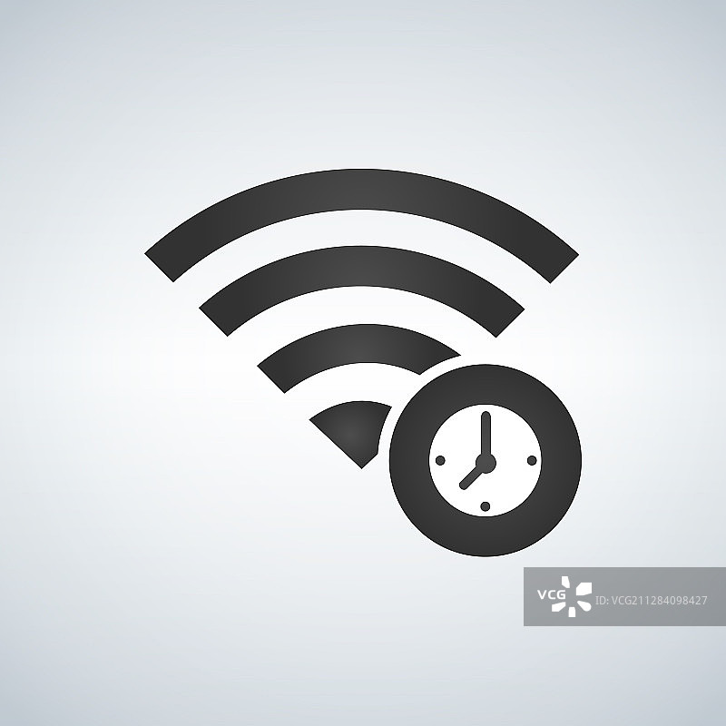 Wifi连接信号图标与时钟或时间图片素材