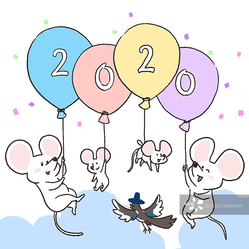 2020鼠年贺卡设计插图006图片素材