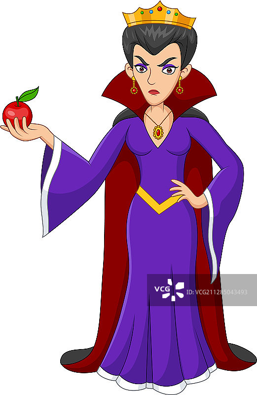 卡通女王拿着苹果图片素材