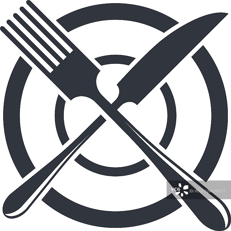 勺子和叉子的标志图标图片素材