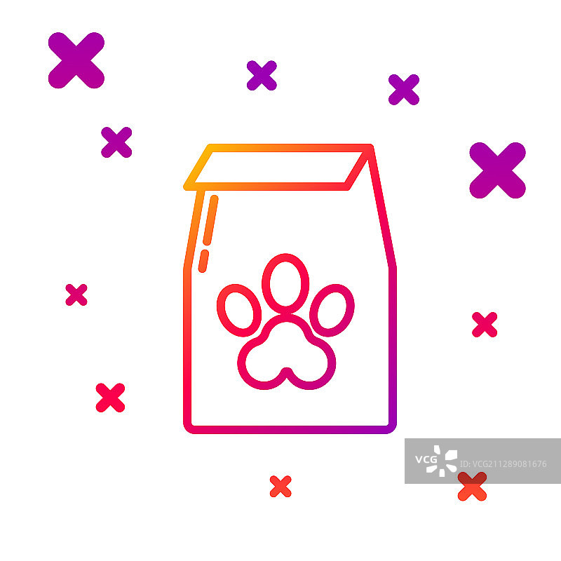 彩色线袋宠物食品图标隔离上图片素材