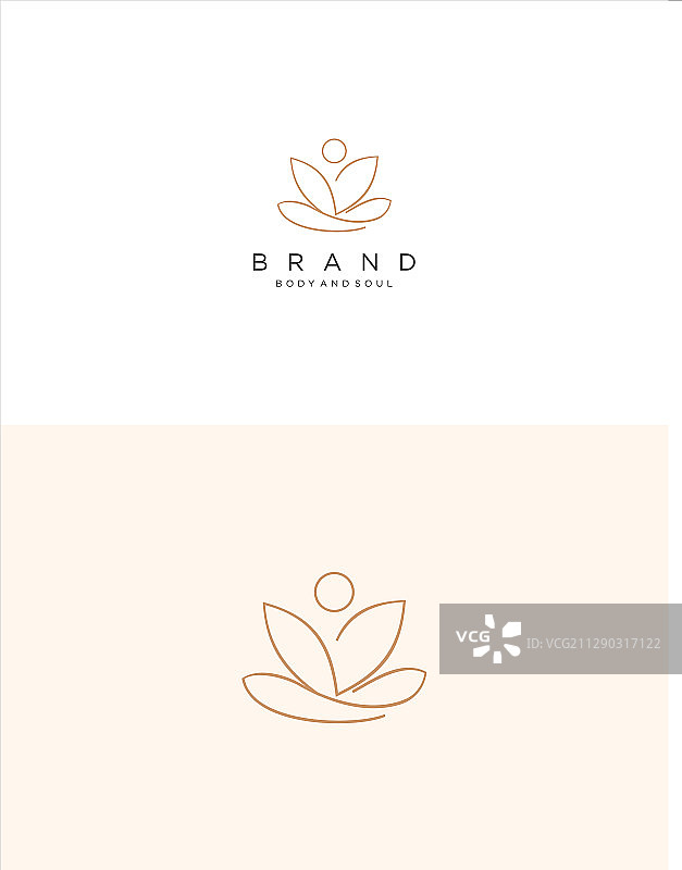 莲花瑜伽标志设计莲花冥想标志图片素材