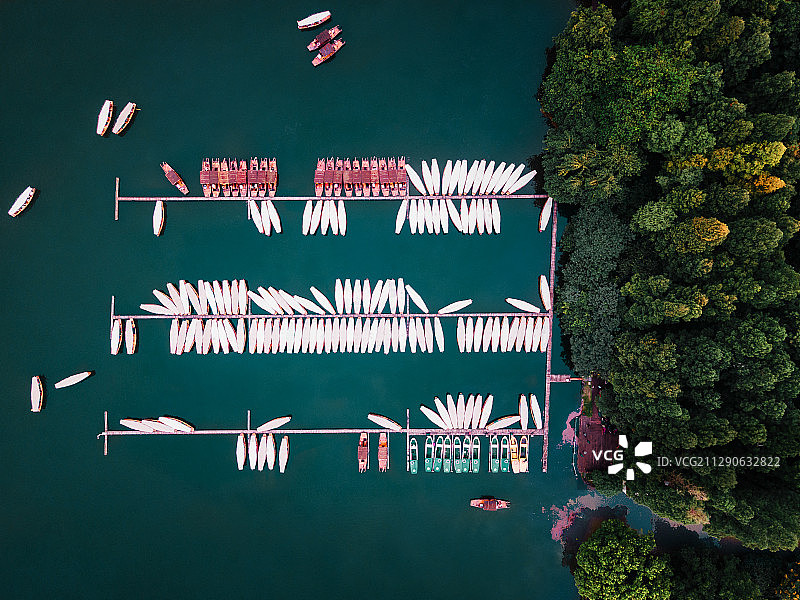 杭州市西湖区杨公提船坞航拍风光图片素材