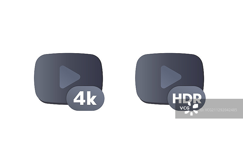 4k和HDR视频内容图标图片素材