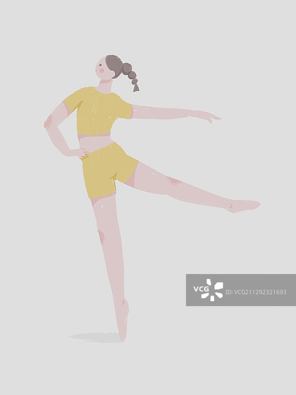 原创小清新女孩瑜伽运动插画图片素材