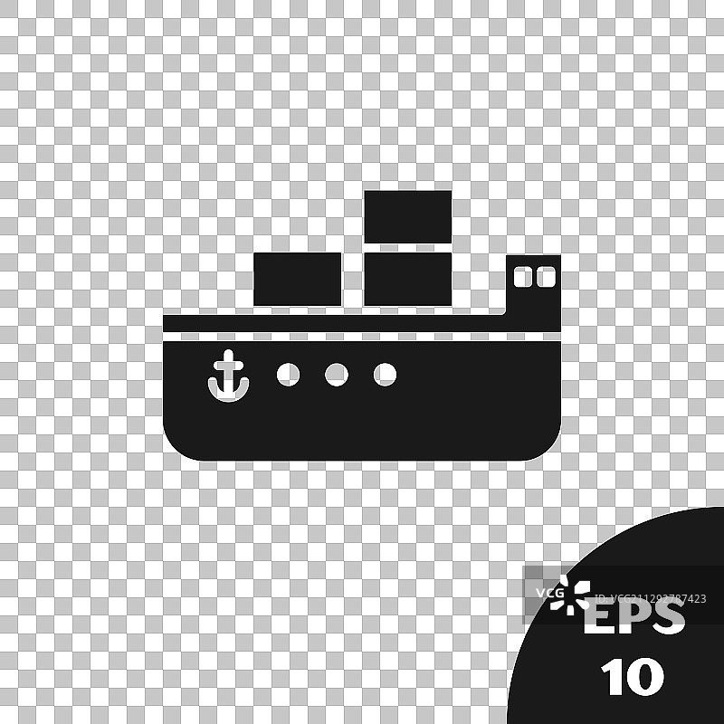 黑色油船图标隔离透明图片素材