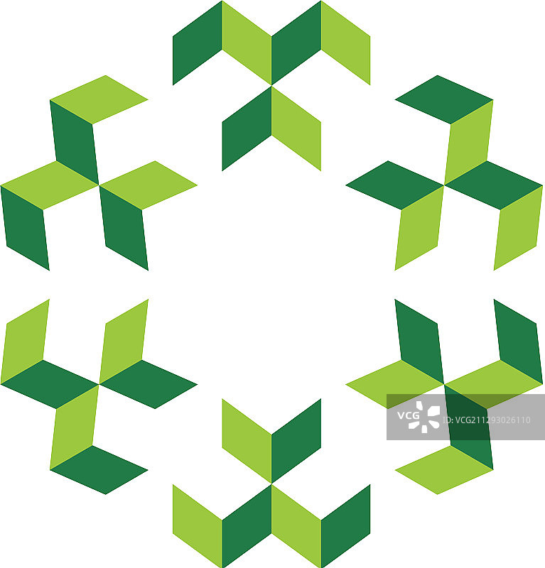 绿色箭头几何圆形标志模板设计图片素材