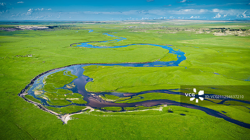 内蒙古呼伦贝尔草原河流图片素材