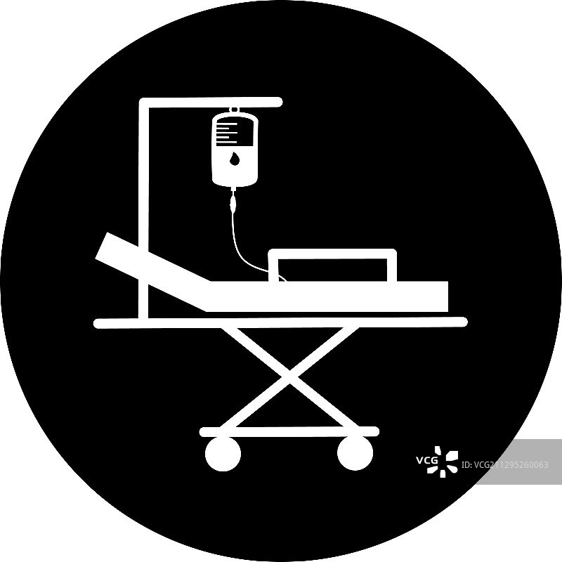 医院病床上的黑色圆圈图标图片素材