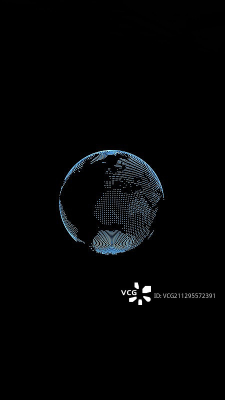 三维渲染黑底背景前的蓝色科技线条地球图片素材