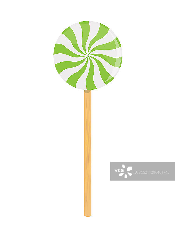 绿色和白色的漩涡棒棒糖图片素材