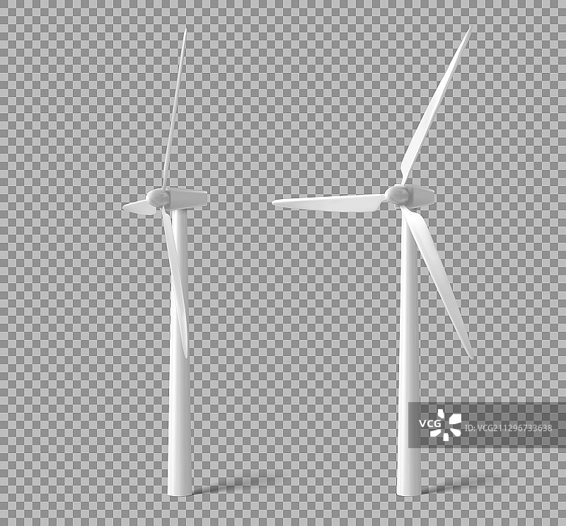 风力涡轮机利用风力发电图片素材