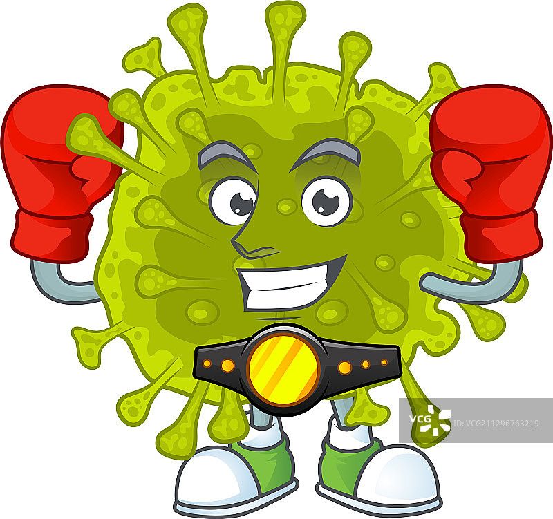 一种运动拳击冠状病毒传播吉祥物图片素材