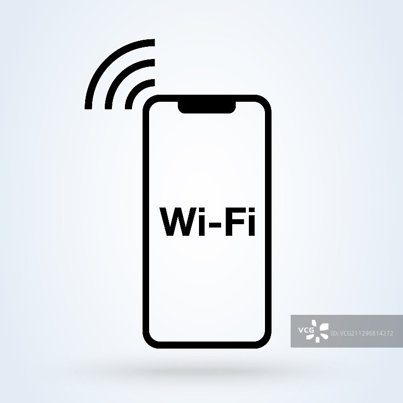 智能手机连接无线和wifi图标或图片素材