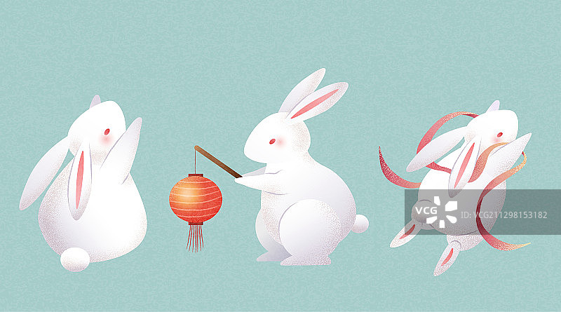 可爱兔子插画集合图片素材