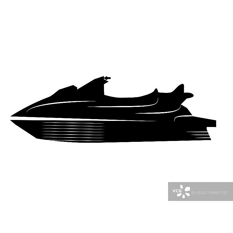 现代摩托艇图标孤立在白色背景图片素材
