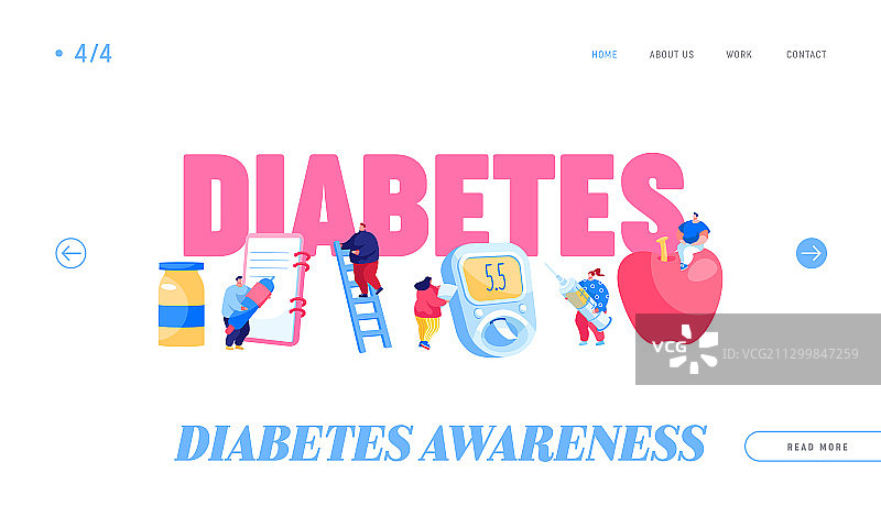 糖尿病疾病登陆页面模板很小图片素材