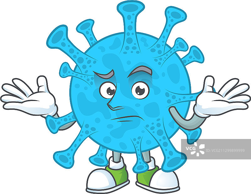 咧嘴笑吉祥物中的冠状病毒细菌图片图片素材