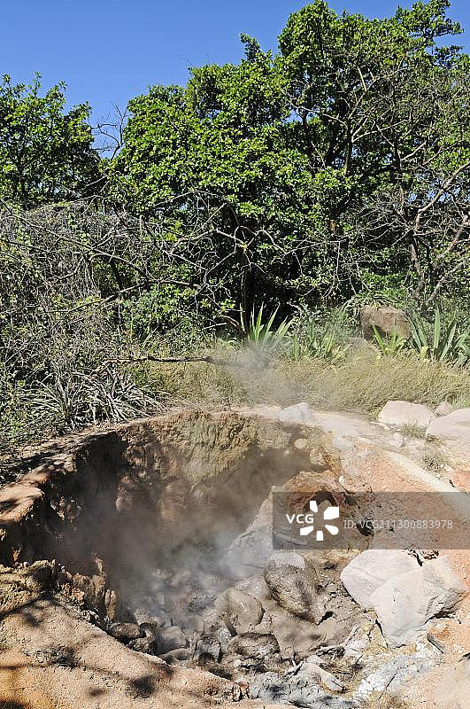 火山硫泉在林孔德拉维亚国家公园，哥斯达黎加，中美洲图片素材
