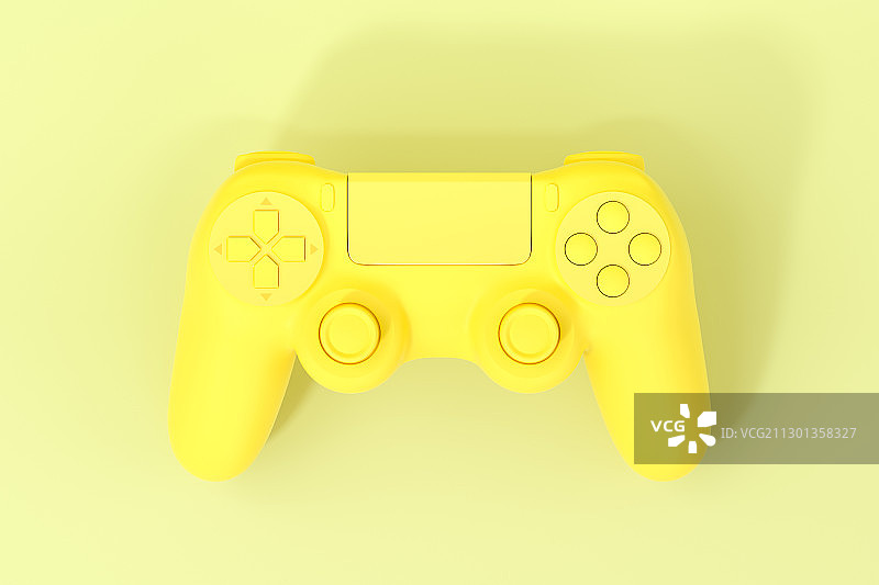 黄色游戏手柄 3D渲染图片素材