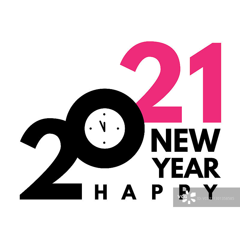 2021文字标志设计新年快乐标签图片素材