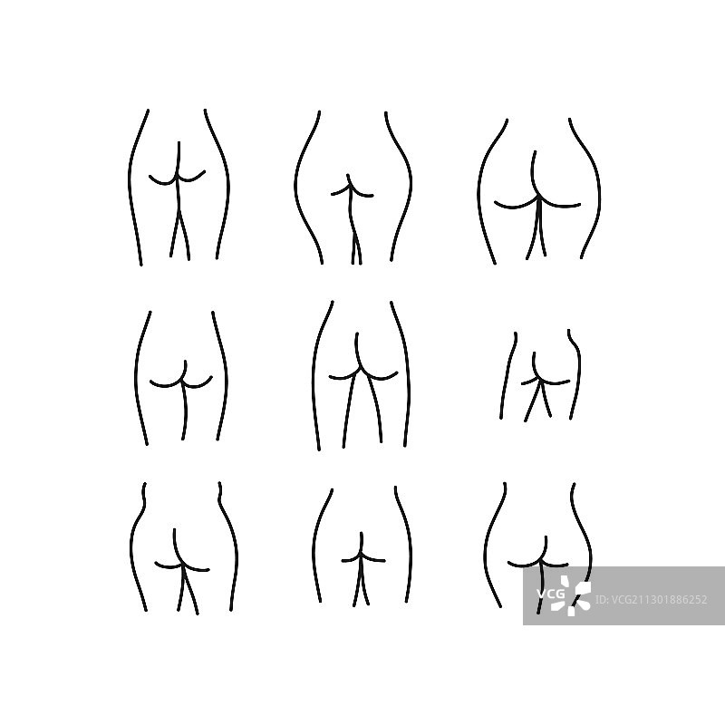 女性臀部涂鸦图标图片素材