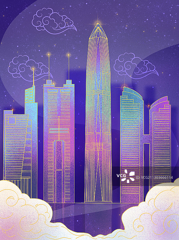 国潮城市插画-深圳图片素材
