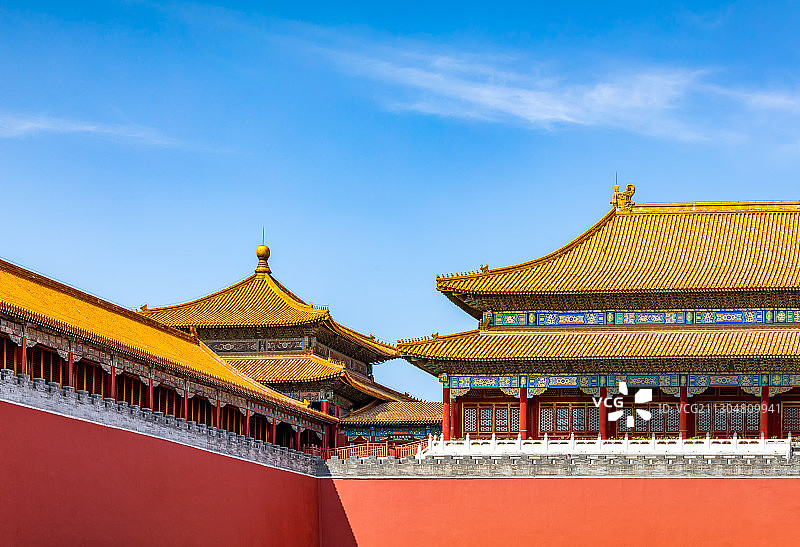 白昼北京故宫博物院紫禁城午门宫殿城墙著名景点旅游目的地图片素材
