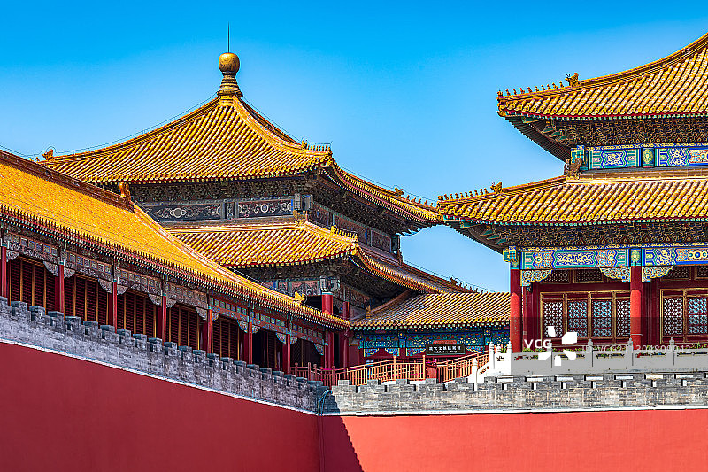 白昼北京故宫博物院紫禁城午门宫殿城墙著名景点旅游目的地图片素材